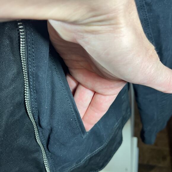 Lucky Brand Womens Black Goat Leather Moto Jacket Mixed Media Sm Cotton - Picture 6 of 14